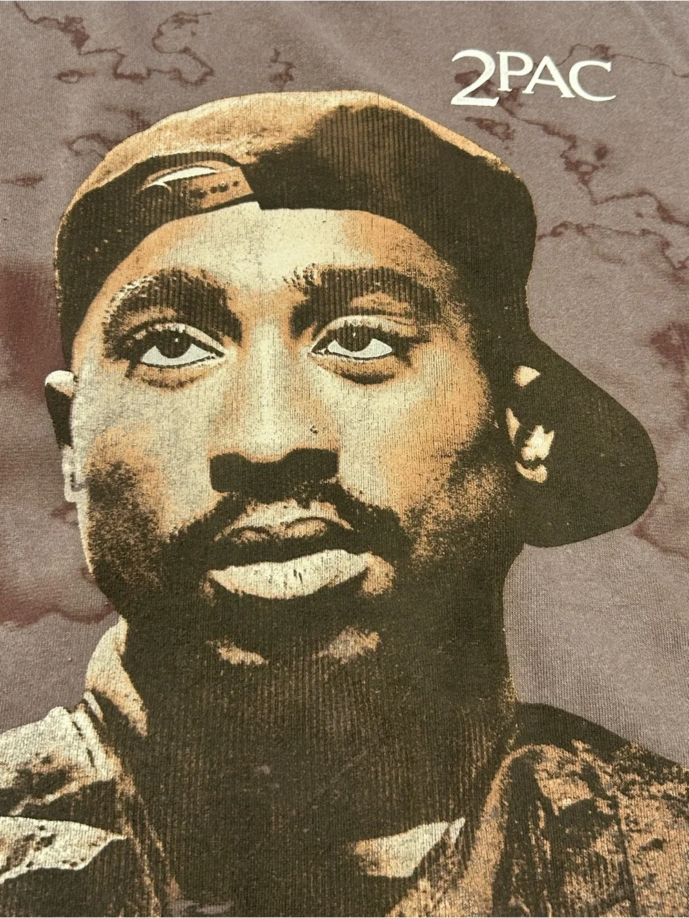 2PAC Graphic Men’s Crewneck Sweater in Faded Brown NWT 3XL Hip‎ Hop Casual